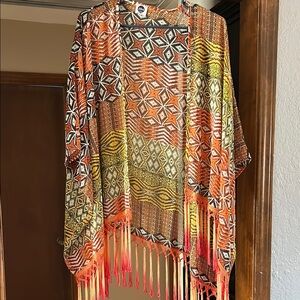 Colorful Geometric Patterned Kimono